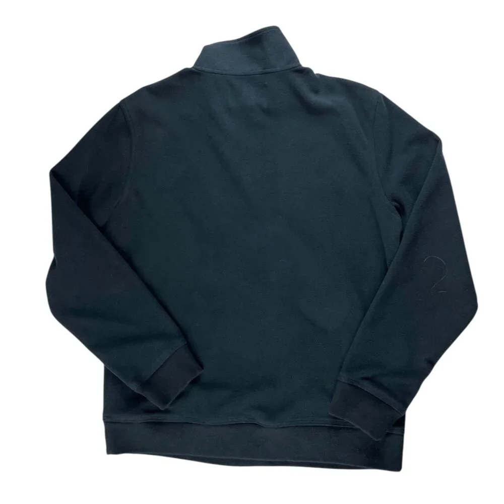 Banana Republic Men’s Quarter Zip Snap Pullover Black Fleece Top Size Large